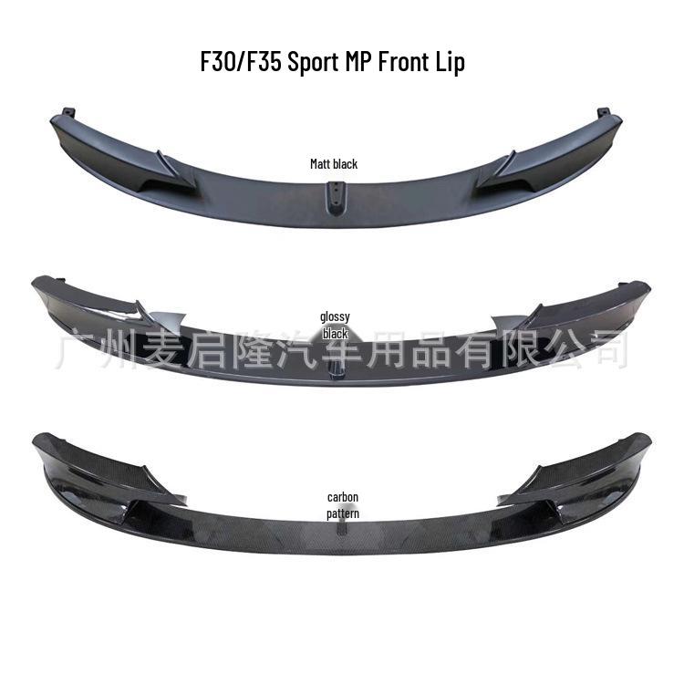 3 Series F30/F35 Sport Dual Exhaust Modification: Matte Black, Gloss Black, Carbon Fiber Rear & Front Lip.