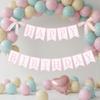 JIEYAO Pink Bow Happy Birthday Banner, Coquette Birthday Garland with Scalloped Letters for Bow Birthday Decorations Women Cake Smash Party