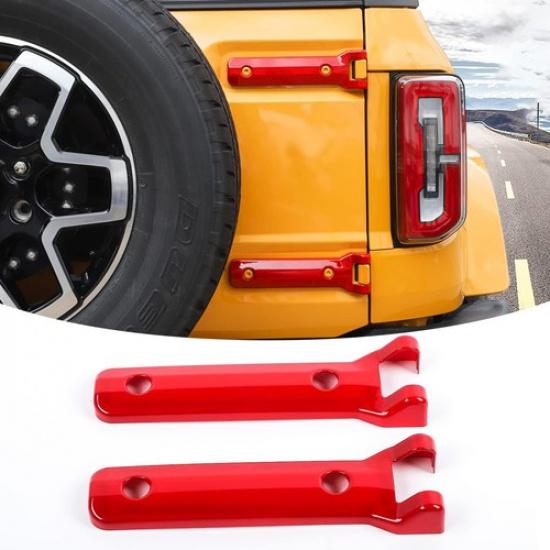 Exterior RED Tailgate Hinge Cover Trim Spare Tire Accessories for Ford Bronco