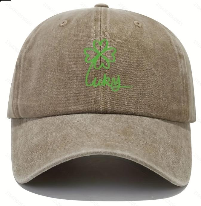Lucky Clover Washed Baseball For Men Women Couple HatCap Adjustable Unisex Vintage Dad Hat UV Protection Sun Hat
