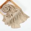 Plain Women Lace Shawl Chiffon Material Summer Femme Shawl Ramadan Hijab Scarf  Daily Events