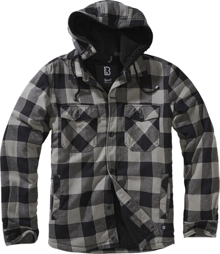 Brandit Lumberjacket Winter Jacket with Hood Black Charcoal