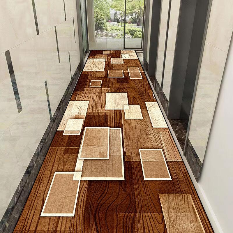 Modern Light Luxury Long Corridor Carpet Living Room Hall Decoration Runner Rug Non-slip Washable Kitchen Mat Size Customized
