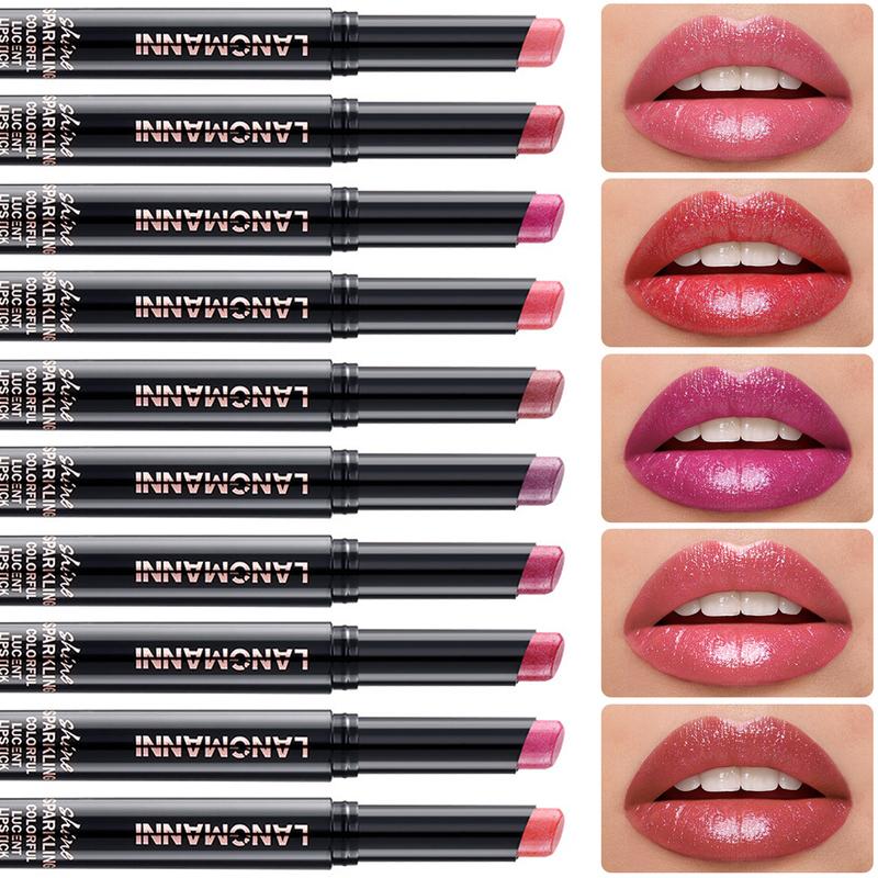 Rossetto perlescente al diamante, impermeabile, a lunga tenuta, antiaderente, opaco, vellutato, lucido, labbra rosse sexy, cosmetici per il trucco