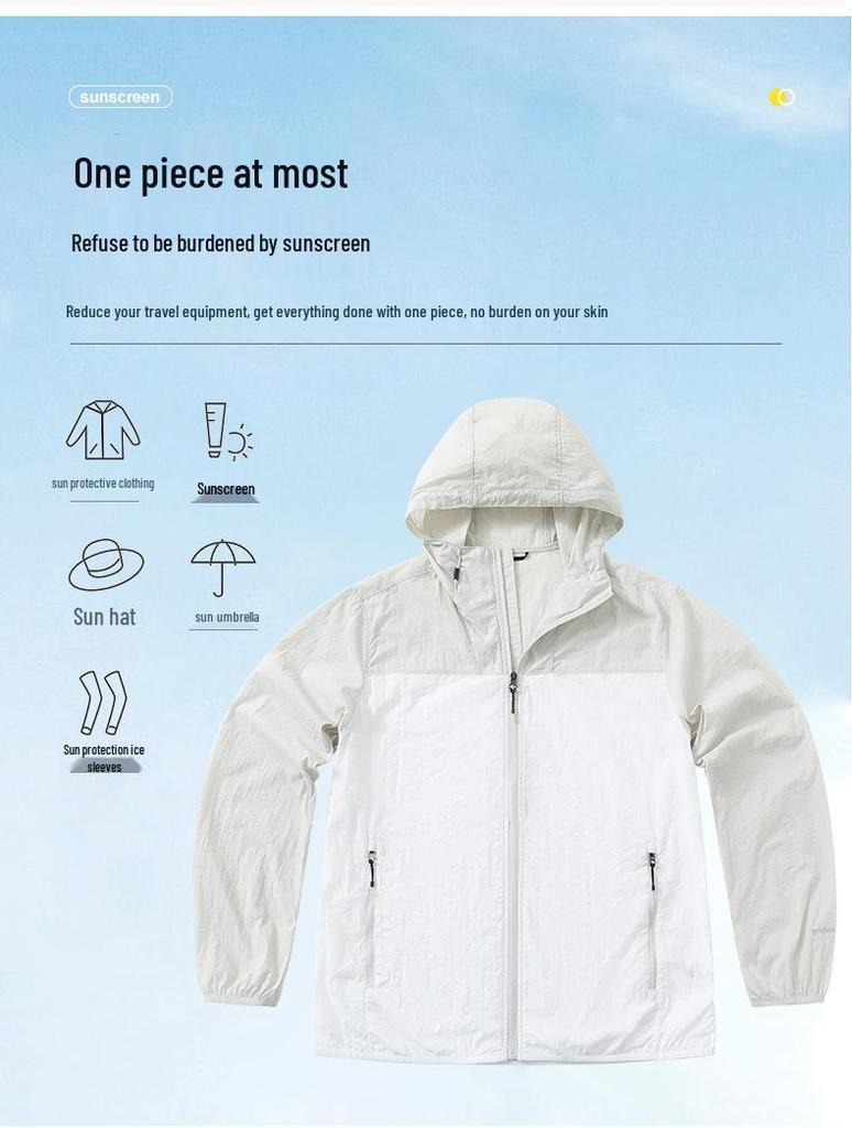 Lightweight Breathable Sun Protection Jacket - Summer Thin Hooded Outdoor Travel Wear for Couples