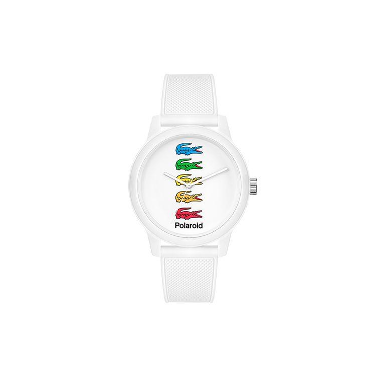 Lacoste 12.12 Series Polaroid Collaboration Watch Quartz Movement Silicone Strap White Dial Unisex watches 2011130 2011130