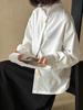 Zhichun Spring Women's Trendy Loose-Fit Long Sleeve Casual Shirt in Orange