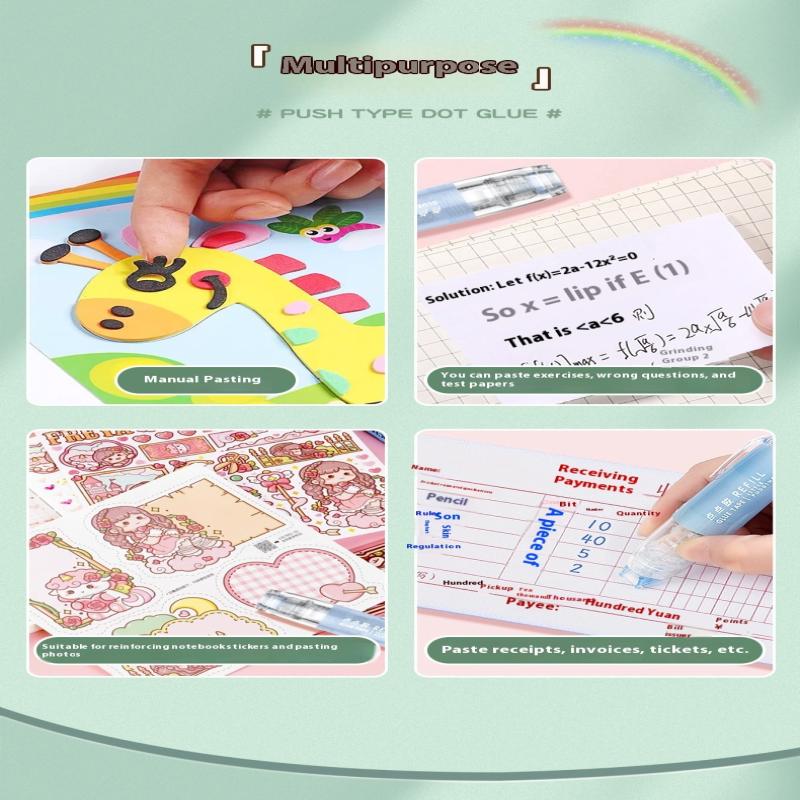 360° Rotatable Dots Glue Roller Double Sided Tape Pen 5M Refillable Adhesive For Scrapbooking Diy Crafts School Office Supplies