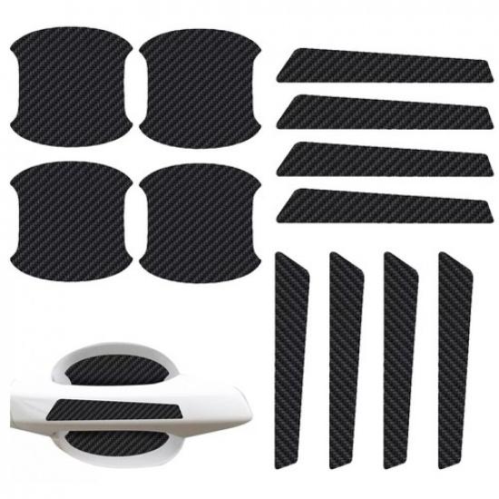 

12PC Car Door Handle Decal Anti-scratch Protector PU Door Bowl Film Carbon Fiber