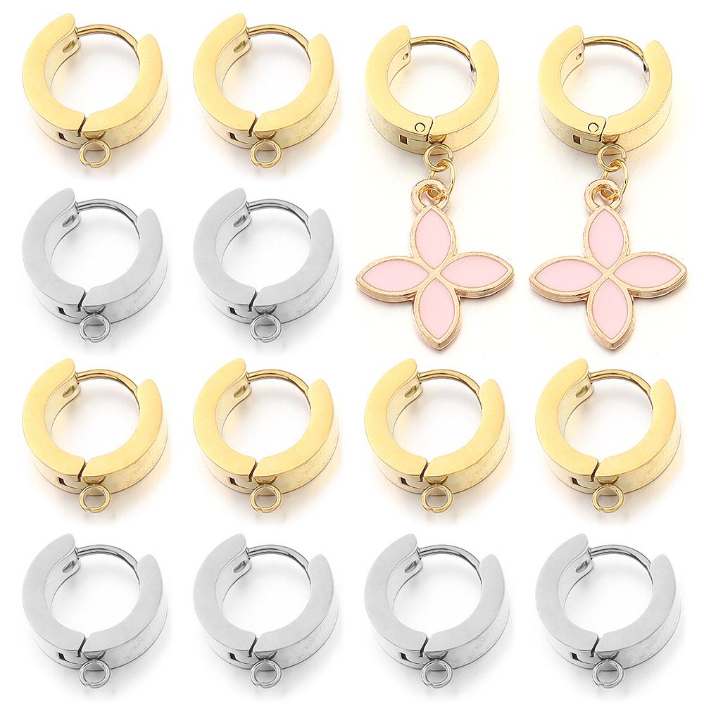 2Pcs/bag Stainless Steel Earrings Hook Earring Open Jump Rings for Jewelry Accessories DIY Earrings Making  Hanging Components