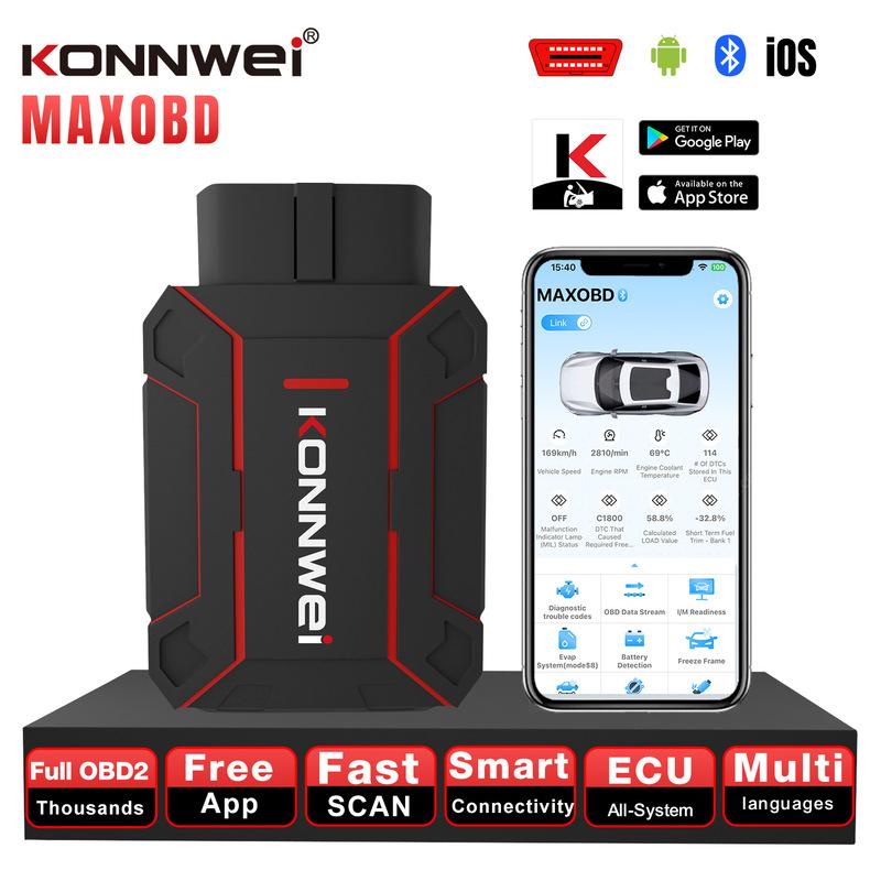 KONNWEI MAXOBD BT 5.2 Full Car System OBD2 Diagnostic Tool For BMW For Benz Code Read Engine ABS For IOS/Android