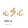 New Personality Gold Color Clip Earrings Fake Piercing Jewelry Set Fashion Lines Snake C-shape Ear Cuffs for Women Party Gift
