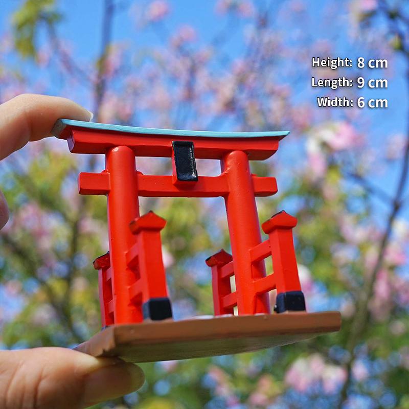 Japanese Style Torii Gate Ornaments Mini House Decorations Resin Miniature Door Crafts Fairy Figurines Japanese Torii Gate Model