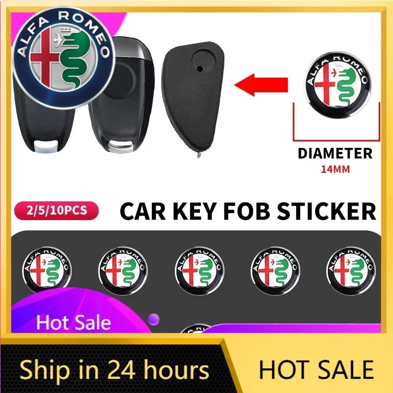 Car Stickers For Alfa Romeo 2/5/10pcs 14mm Aluminium Metal Car Key Emblem Stickers For Alfa Romeo 159 147 156 166 Giulietta Giul