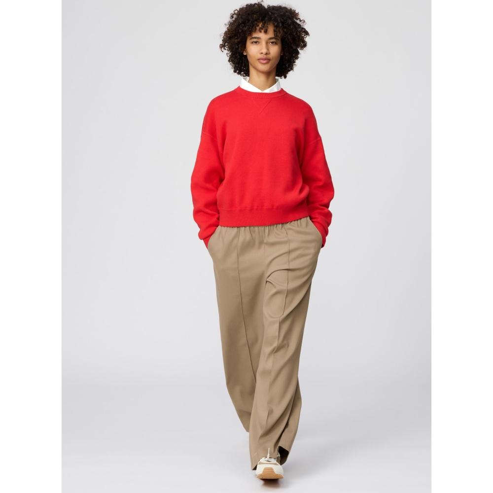 Uniqlo Suéter de Algodón Suave con Cuello Redondo de Japón