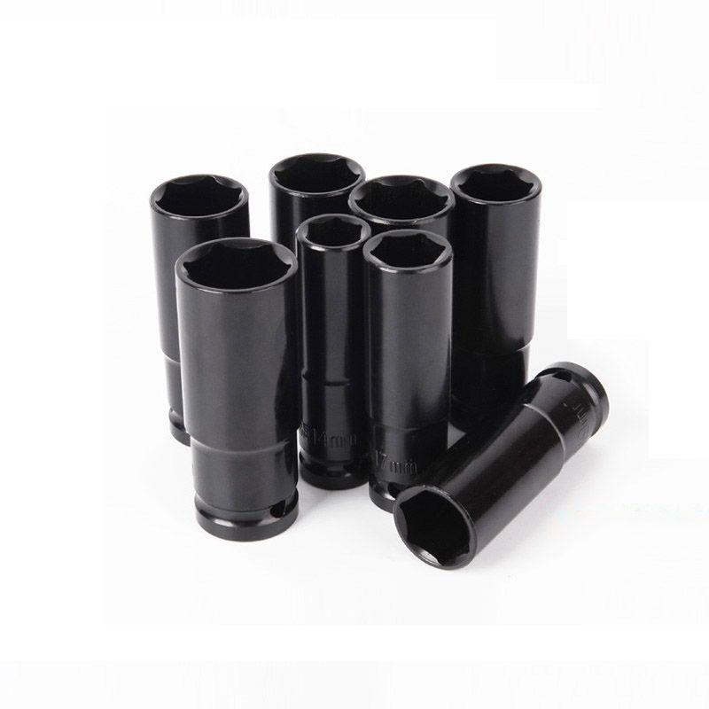 Premium Metric 17-24mm Black Pneumatic Extra-deep Hex Socket Set With Long Length Options