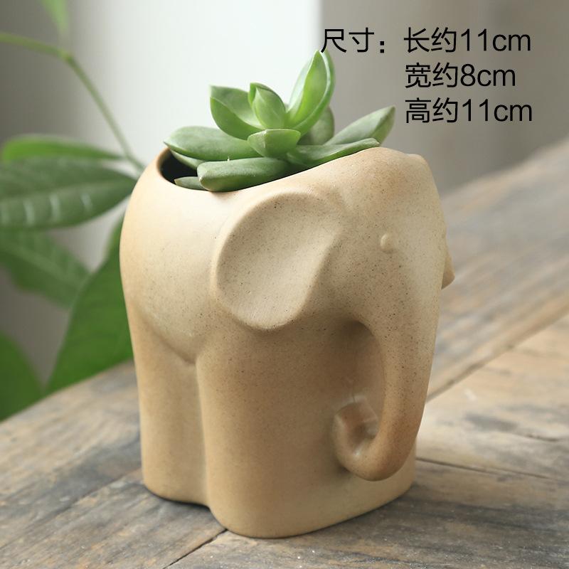 Terrakotta Pflanztopf Zakka Keramik Sukkulenten Rohlingtopf mit Untertasse Niedliches Cartoon-Tier Keramik Blumentopf