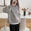 Autumn and Winter Half Zipper Stand Up Collar Knitted Sweater for Women Coat Top Women