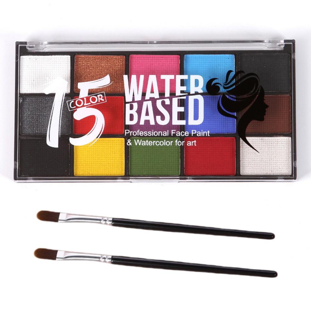 15-Color Standard Face Painting Water-soluble Makeup Brush Set 1 pcs