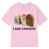 ZX Tee I Eat Cement Funny Chicken Nugget Meme T-shirt  Women  Casual Oversized T-shirts Harajuku Oversized T Shirts Streetwear
