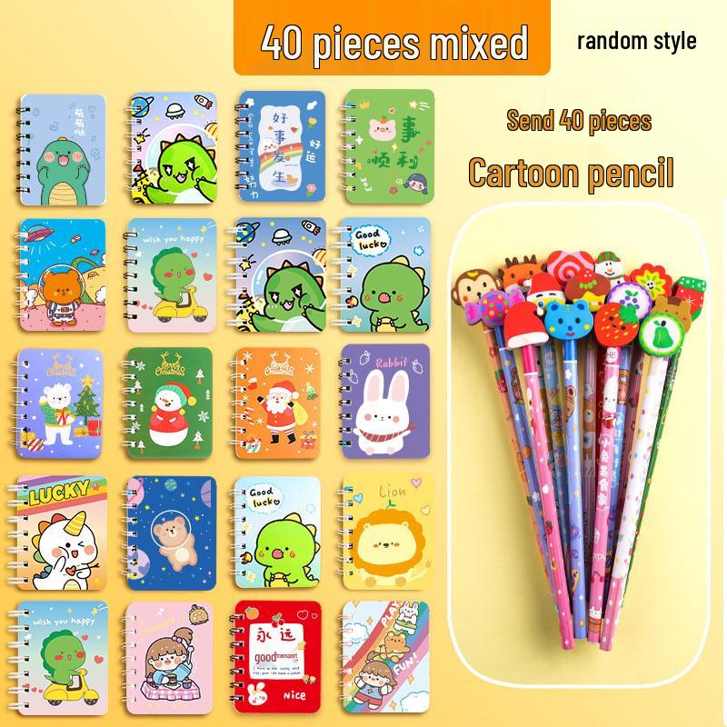 Cute Cartoon Girly Heart Mini Notebook - Portable Pocket Size