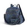 Schoolbag American denim backpack locomotive bag 1011 new niche design multi-pocket simple schoolbag women