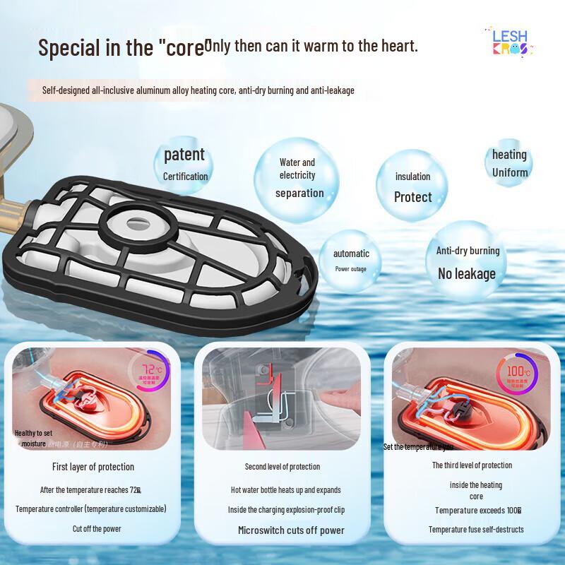 Lexueer Rechargeable Electric Hot Water Bottle