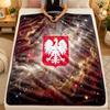 Flannel BlanketPoland Football Warm Soft Throw Blanket for Indoor Sofa Bed Living Room Use