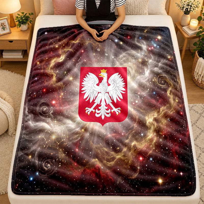 Flannel BlanketPoland Football Warm Soft Throw Blanket for Indoor Sofa Bed Living Room Use