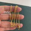 Gold-Plated Twisted Rope Herringbone Necklace, 2MM, Hot Korean Style, 16-30 Inches