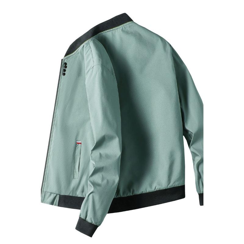 

Весенняя и осенняя мужская куртка, повседневная бейсбольная одежда, тонкий топ, подростковая мужская трендовая куртка XXXXL зелёный