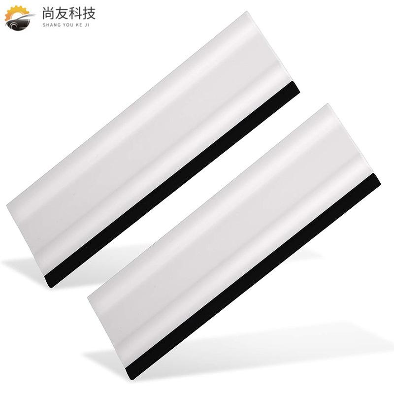 2pcs Rubber Handheld Squeegee Car Wrap Tools Non-Scratch Glass Cleaning Scraper Water Window Wiper Drying Blade Film Scraper