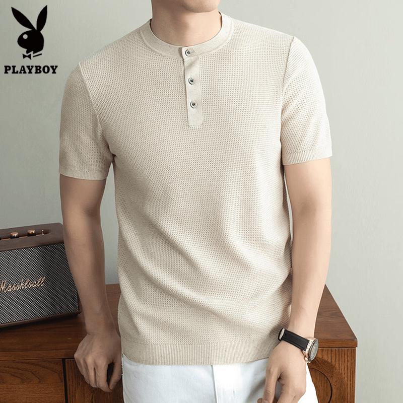 Playboy Men s Breathable Linen Blend T-Shirt 185/3XL