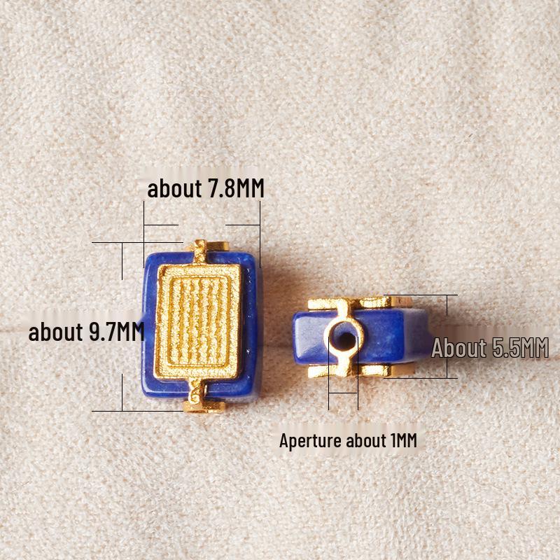Браслет с медным покрытием, с бусинами из 24-каратного золота и лазурита, для изготовления украшений своими руками