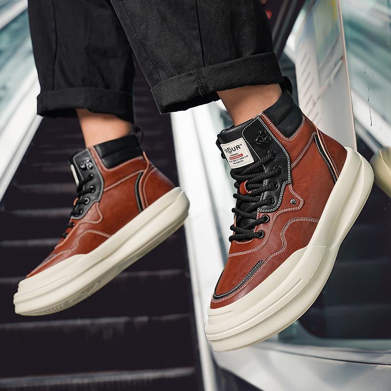 Thick soled casual men's shoes Comfortable and versatile daily style Outdoor street walking autumn and winter boots