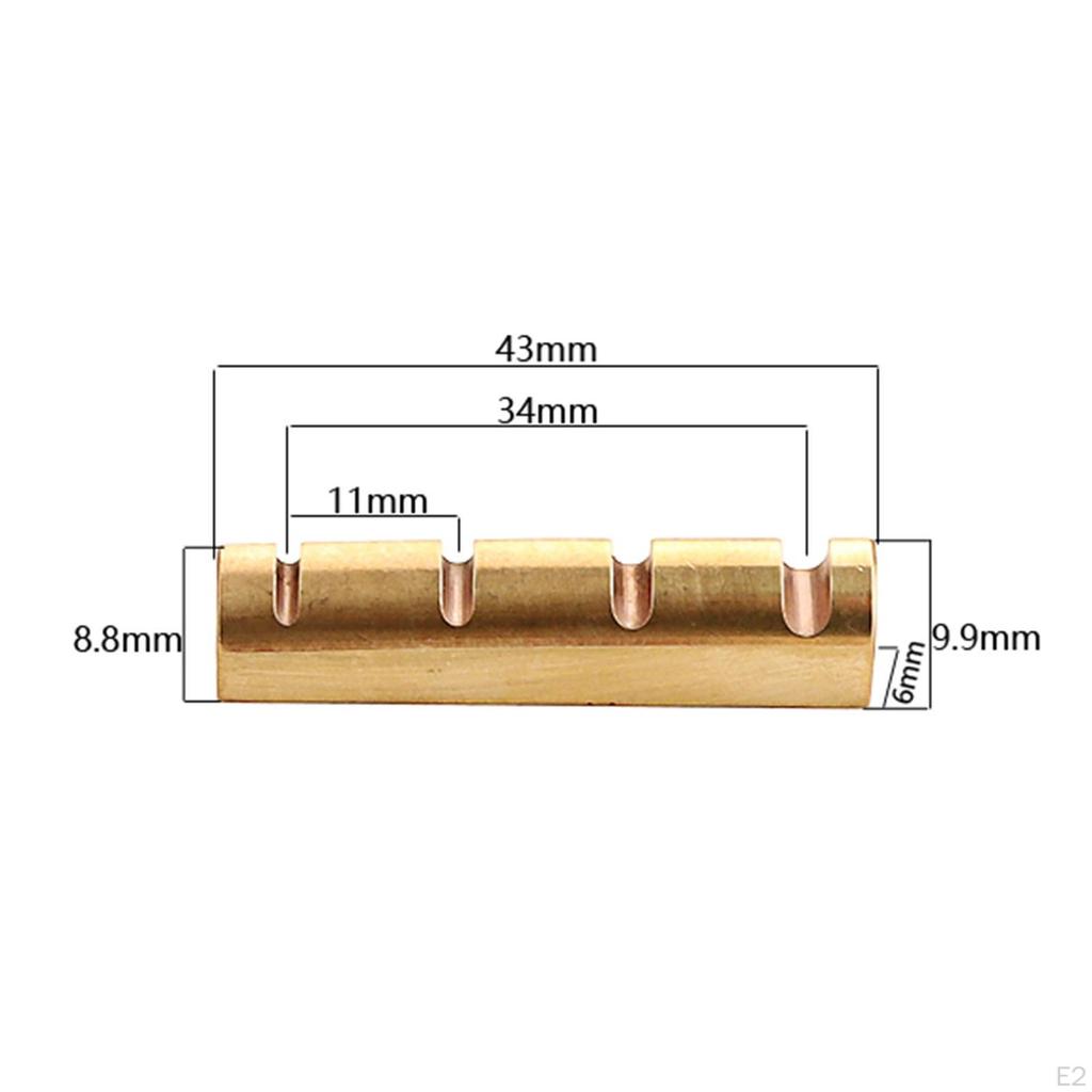 Brass Slotted Nut Durable Flat Bottom Guitars Parts 43mm for Bass Guitar Accessory