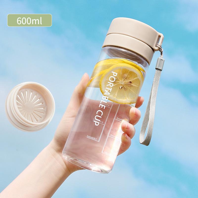 

GIANXI Plastic Cup Outdoor Large Capacity Sports Water Bottles Portable Anti-Drop Leakage-proof Water Cup Drinkware 600ml серый