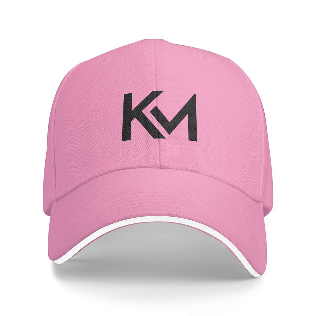 Black KM Logo Design Football Soccer Sun Baseball Cap Summer Vintage Hip Hop Hats Unisex Women Hunting Camping Snapback Hat