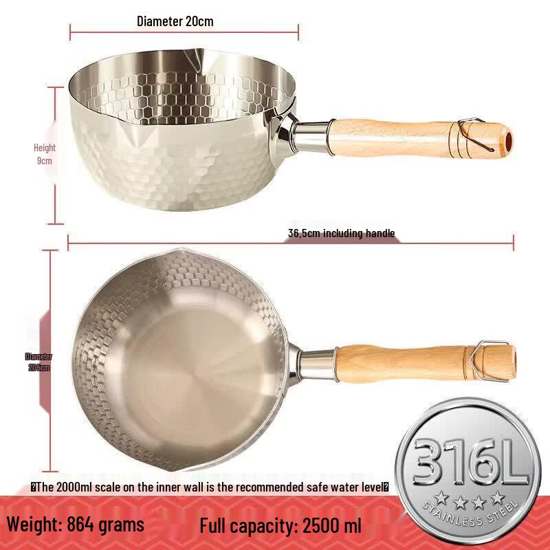 Qiwai 316 Stainless Steel Mini Yukihira Pot