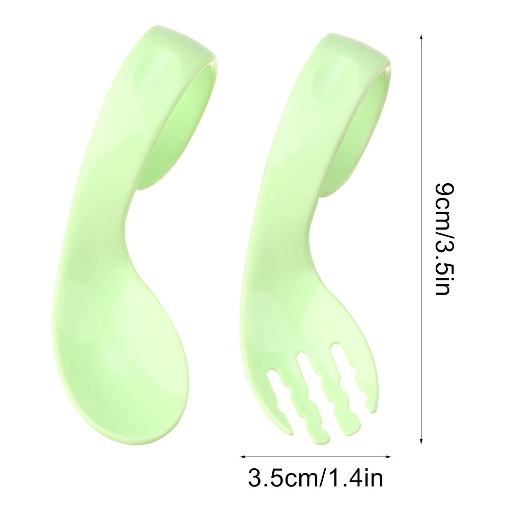 Portable Tableware Sets Antislip Utensils Infant Training Baby Twist Fork Spoon Suit 2Pcs/Set