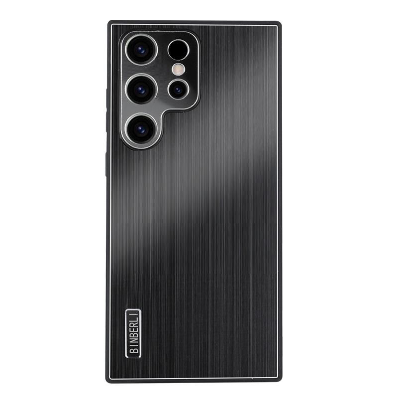 Samsung S25U Brushed Metal S24FE/S24U/S23U Phone Case - Cross-Border Applicable, Half-Pack Protective Case