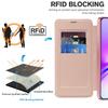 Magnetyczne etui dla Samsunga Galaxy A05 4G z blokadą RFID, uchwytem na karty i skórzanym pokrowcem na telefon z PU