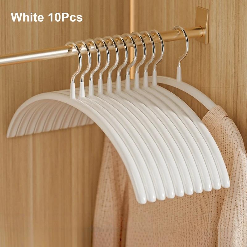 10 Anti Slip and Traceless Hangers, Thickened Semi-circular Metal Hangers, Saving Space Without Occupying Space
