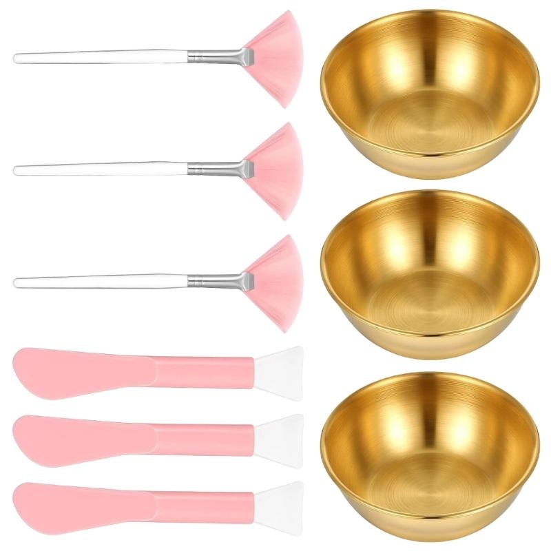 

9 Pack Professional Mask Tool Set Suitable for Handmade Face Treatments Plastic Materials and Easy Cleaning Design золотой