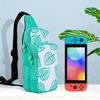 PGRTYOF Switch Organic EL Case Switch Case Protective Cover Storage with Switch Organic EL Fashion Leaf Design Shoulder Bag Storage Backpack Case for