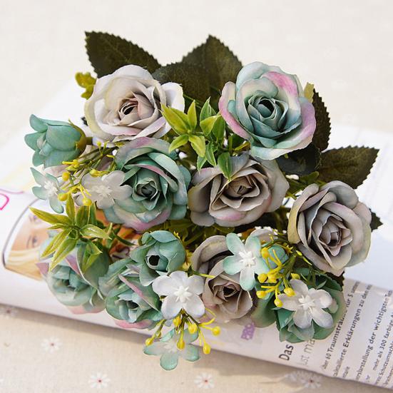 1 Bouquet 5 Branches European Style Artificial Royal Rose Home Room Decor
