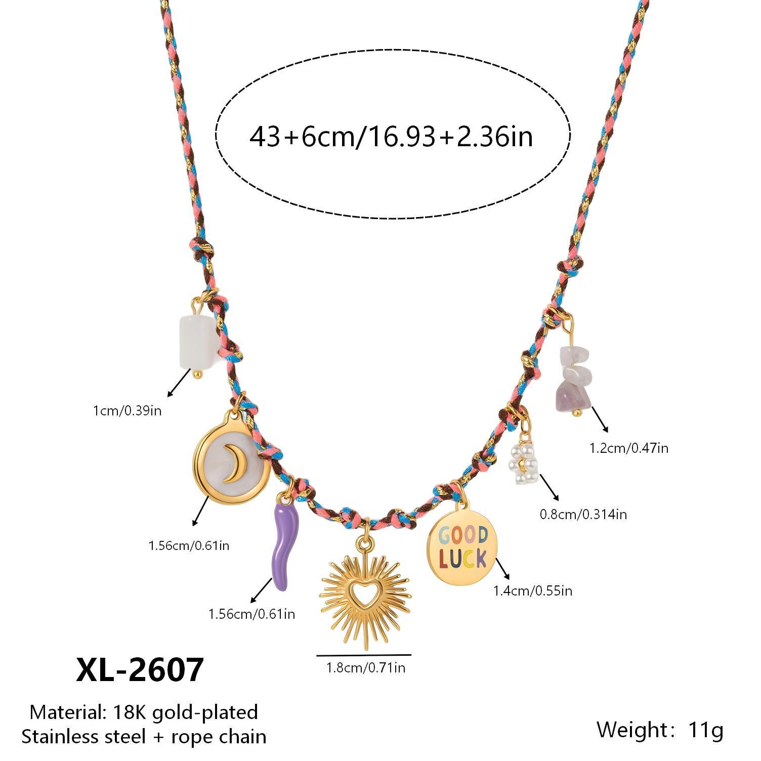 Colorful Summer Sea Pearl & Chili Heart Pendant Necklace 18K