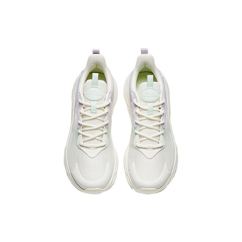 Anta Mianbomb 2 Cushioning Slip Resistant Abrasion Resistant Low Top Sprint Running Shoes Women's White Purple Sneakers 922345577-1