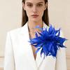 25cm Feather Flower Brooch Colorful Exaggerated Feather Brooch Artificial Feather Lapel Pin  Women