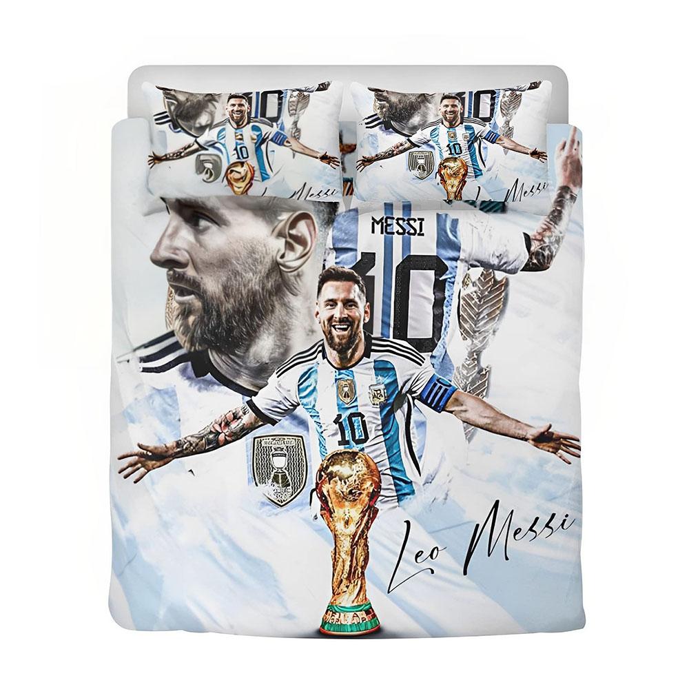 

Football Star Bedding Set 3 Piece 3D Football Duvet Cover Complete Set 3 Piece Bedding Set With 2 Pillowcases Quilt Not EU single(135x200cm) белый